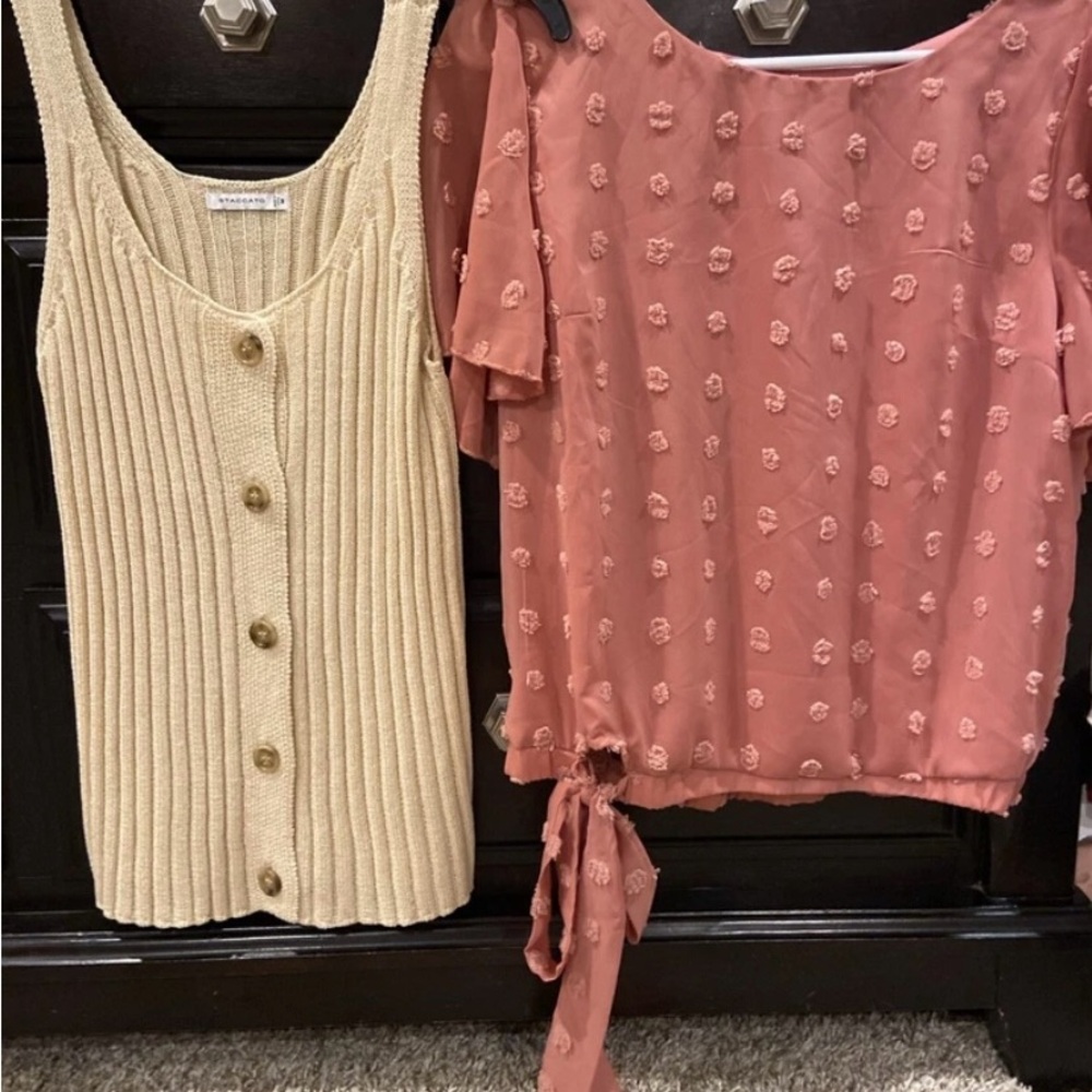 Lot Of 2 Womens Tops Size M Staccato